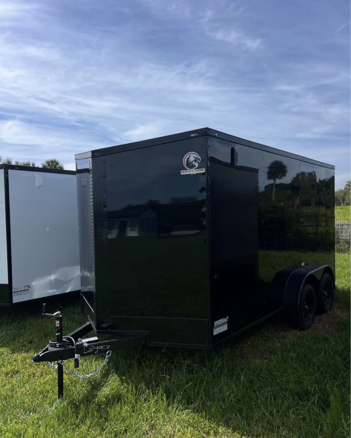 Black / blackout enclosed trailer — reference photograph